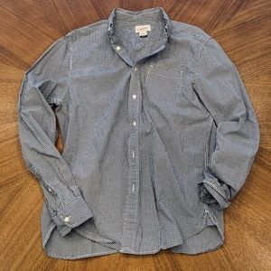 Lands' End Canvas Navy & White gingham button down